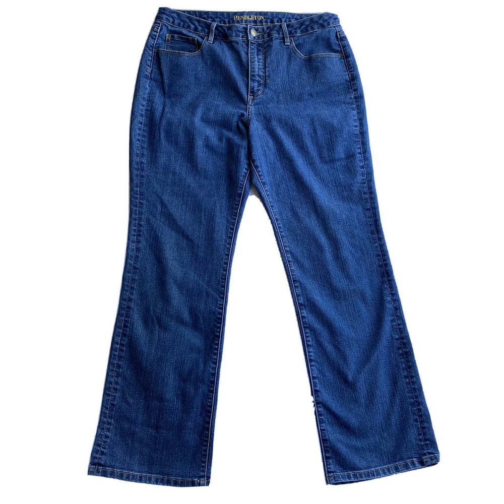 Pendelton Jeans Sz 16 Petite Bootcut Blue Denim Plus Size Casual Pants Womens